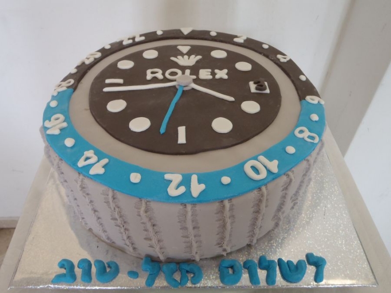עוגת יום הולדת מעוצבת כשעון ROLEX